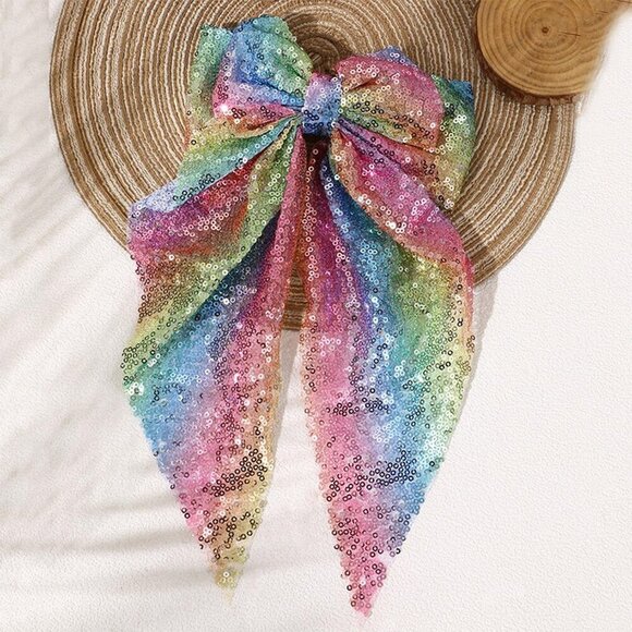Glitter Hair Bows Sequin Big Clip 2 Pack for Women Girls Hair Accessories main image 4